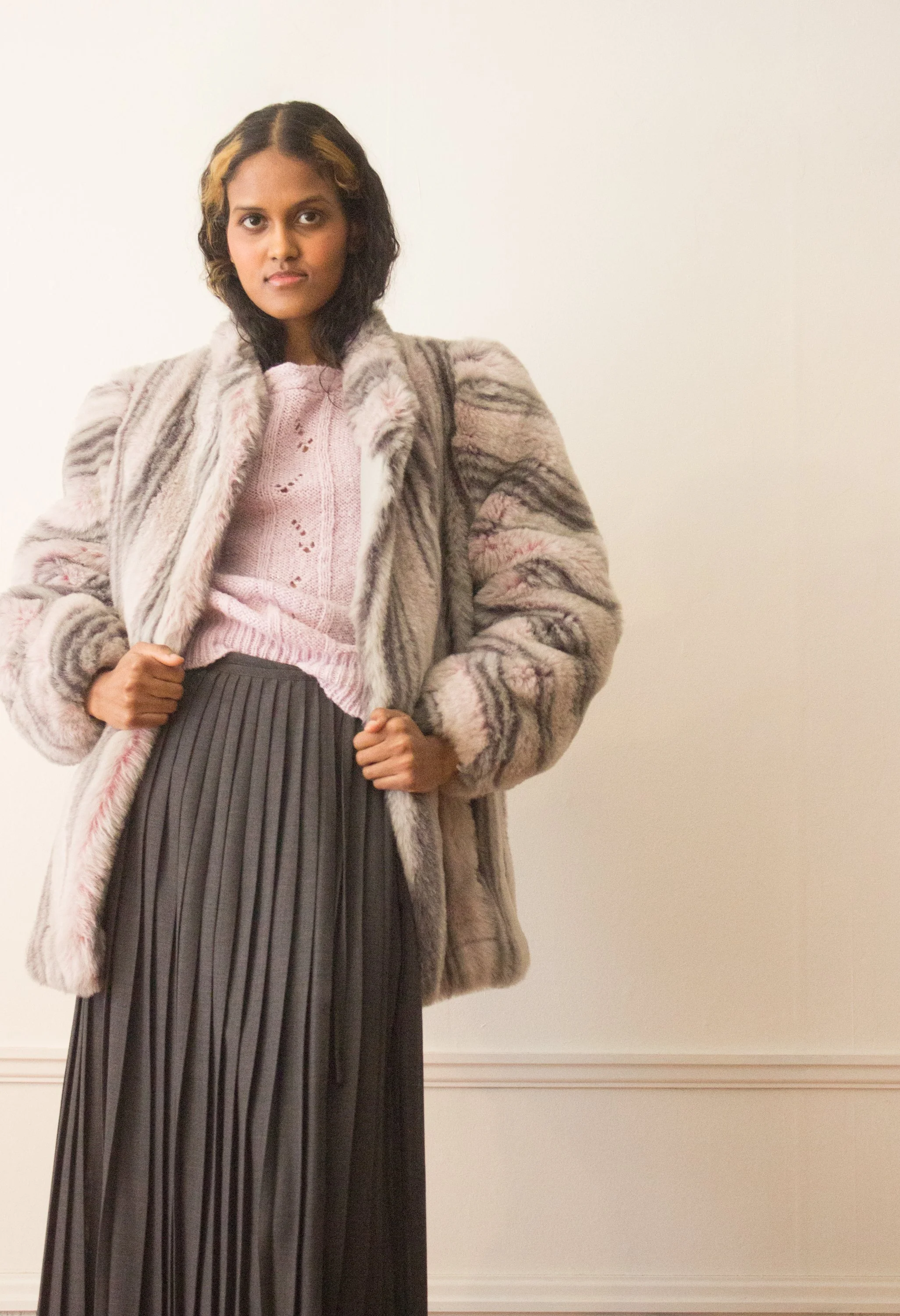 Faux Fur Jacket Donnybrook Jacket 1980s Donnybrook Striped Faux